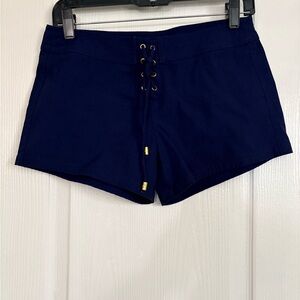 Helen Jon 4" Lace-Up Board Shorts - Navy Blue Size 4
